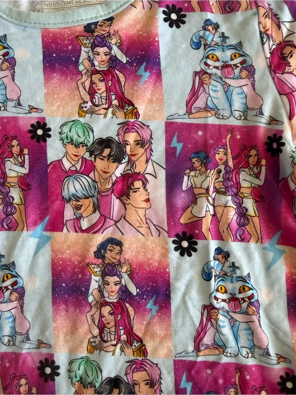Joyful Kids Bamboo K-Pop Demon Hunters Pajamas Blue Size 7-8T NWOT